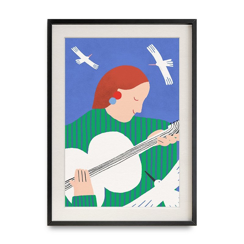 Bird Song poster (A3/A4) - โปสเตอร์ - กระดาษ สีน้ำเงิน