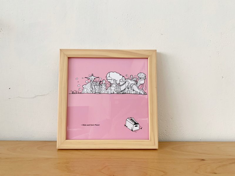 Decorative Frame Painting | Hide-and-Seek Planet / Peekaboo - Posters - Paper Pink