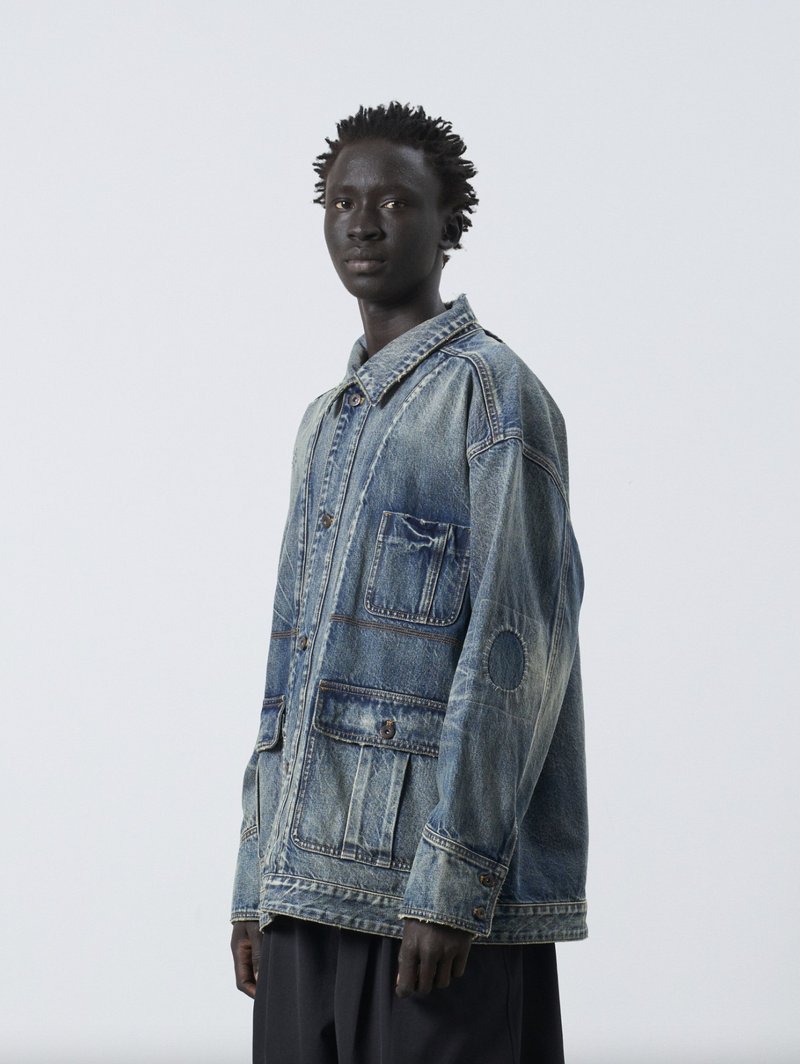 赤鞣 / 重水洗牛仔谷倉外套 - 男夾克/外套 - 其他材質 藍色