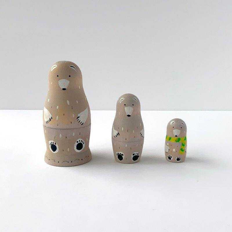 しろくまマトリョーシカ - 擺飾/家飾品 - 木頭 白色