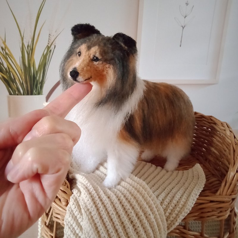 6.5 inches height Custom miniature realistic crochet Shetland Sheepdog Soble - 玩偶/公仔 - 其他材質 橘色