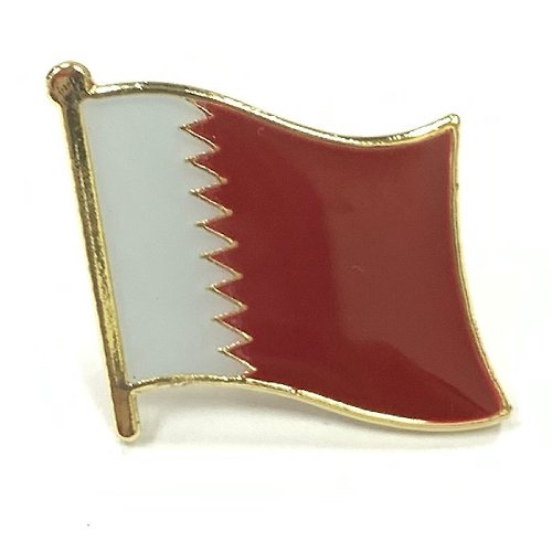 A-ONE Qatar 卡達 國旗國旗紀念別針 國徽胸徽 遊學出國 國家胸徽 國旗
