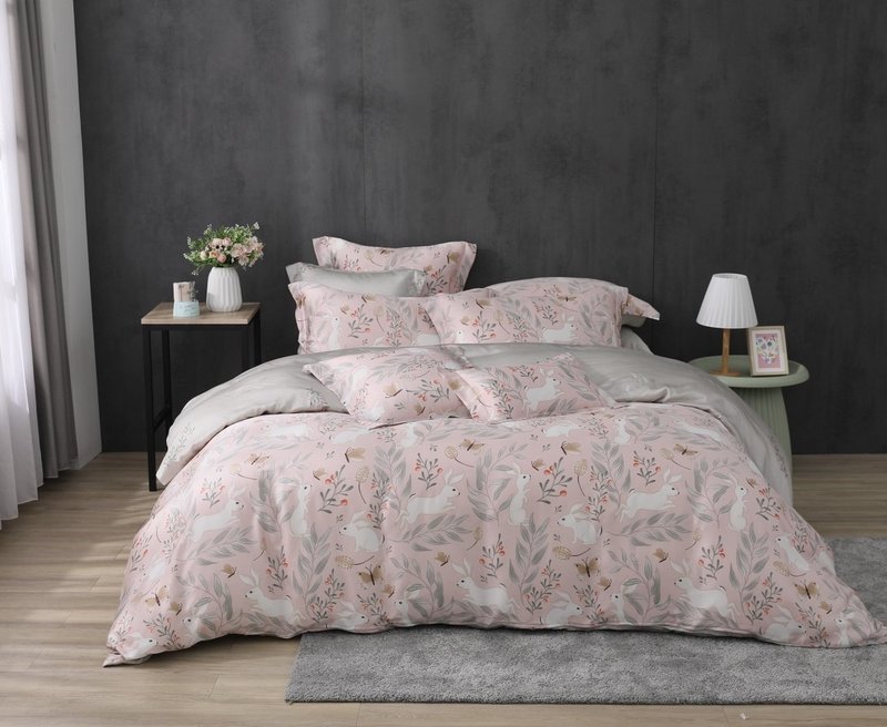 [Enke Home] Forest Rabbit Bed Pack Pillowcase Set Bed Pack Quilt Set 300 Woven Tencel Lysell - Bedding - Other Materials 