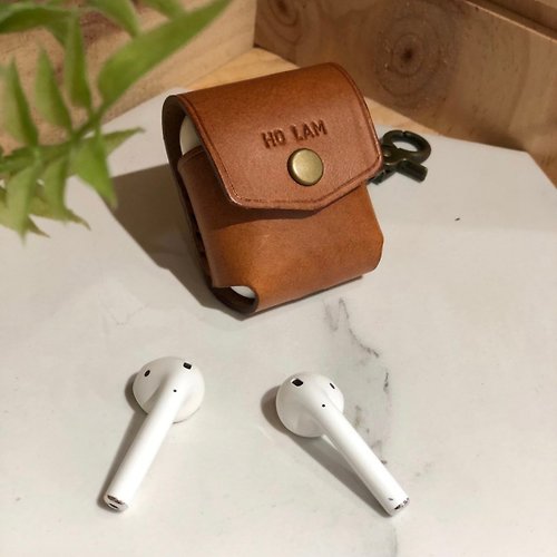 HarLex 手工皮革設計 客制可刻名 Apple AirPods 2代 1代 充電盒皮革保護套 真皮耳機盒