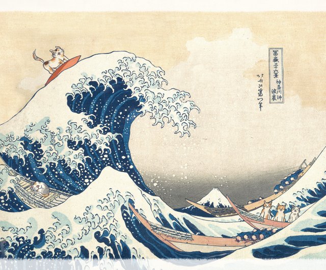 ポストカード】浮世絵 5種：サーフィンチャイ/猫/踊る猫