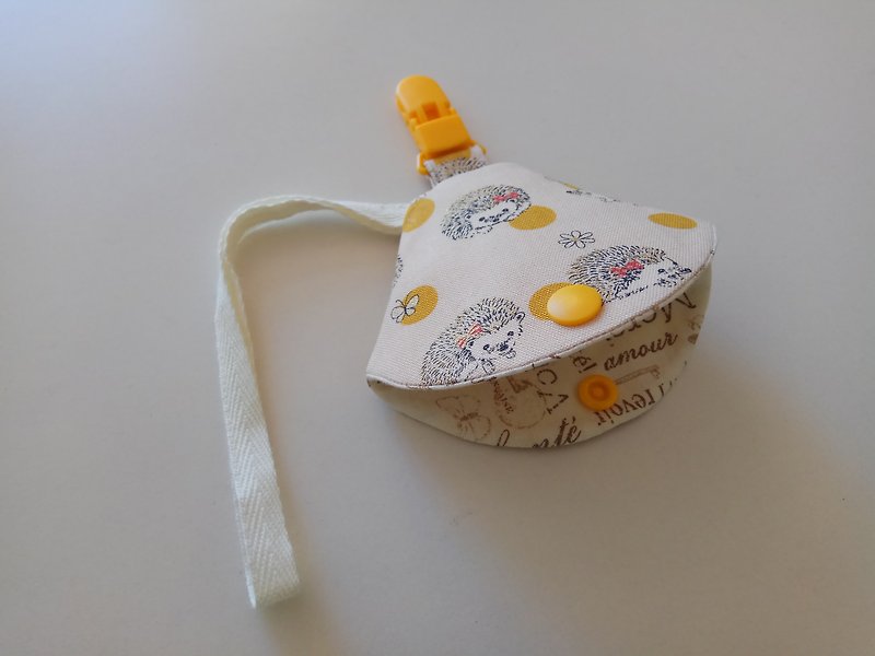 Yellow dot hedgehog pacifier dust jacket clip pacifier clip + pacifier cover vanilla pacifier available pacifier bag - ของขวัญวันครบรอบ - ผ้าฝ้าย/ผ้าลินิน สีน้ำเงิน