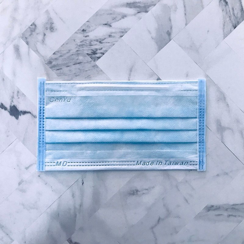 馬卡龍系列 | 藍色精靈藍邊 | 50 入 1 盒 | 成人醫療口罩