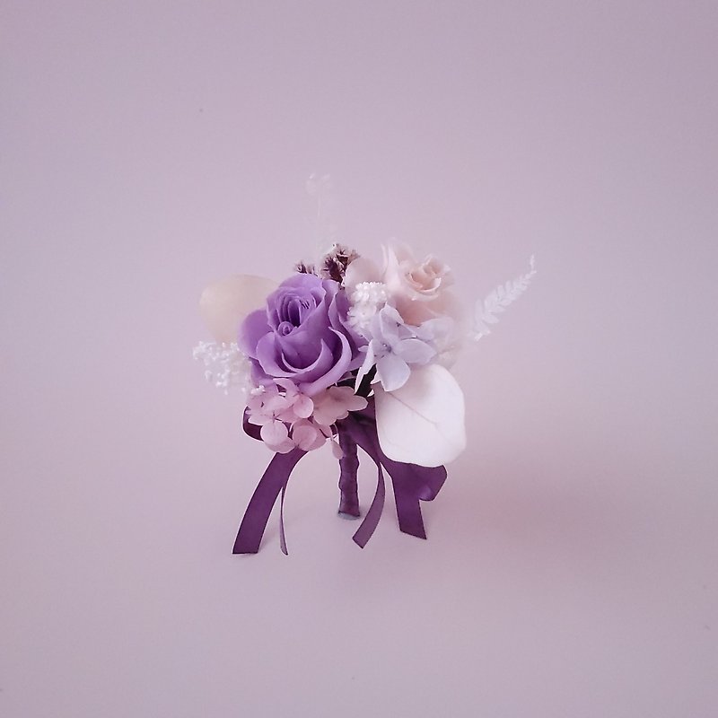 Spectrum Corsage | Hyacinth Purple - เข็มกลัด/ข้อมือดอกไม้ - พืช/ดอกไม้ สีม่วง