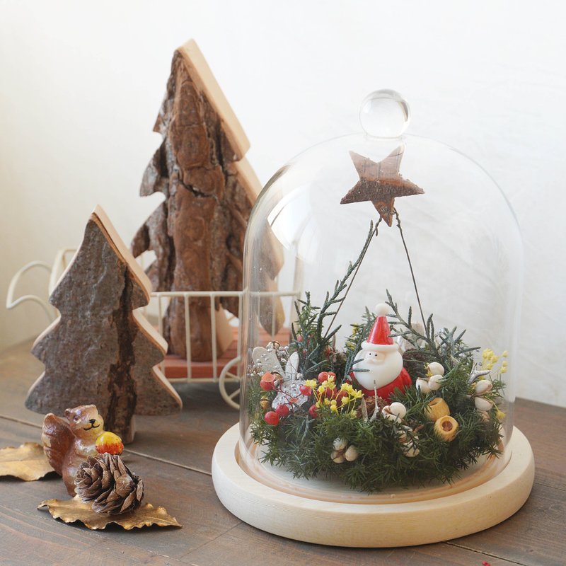 【聖誕禮物】LED燈飾花圈 - 乾燥花/永生花 - 植物．花 