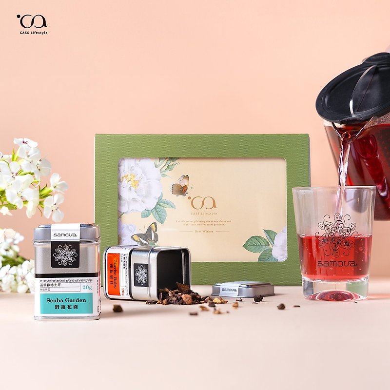 【samova】Flower Time Series Butterfly European Style Gift Box | Tea Bag Tea Gift Box - Tea - Plants & Flowers Gold