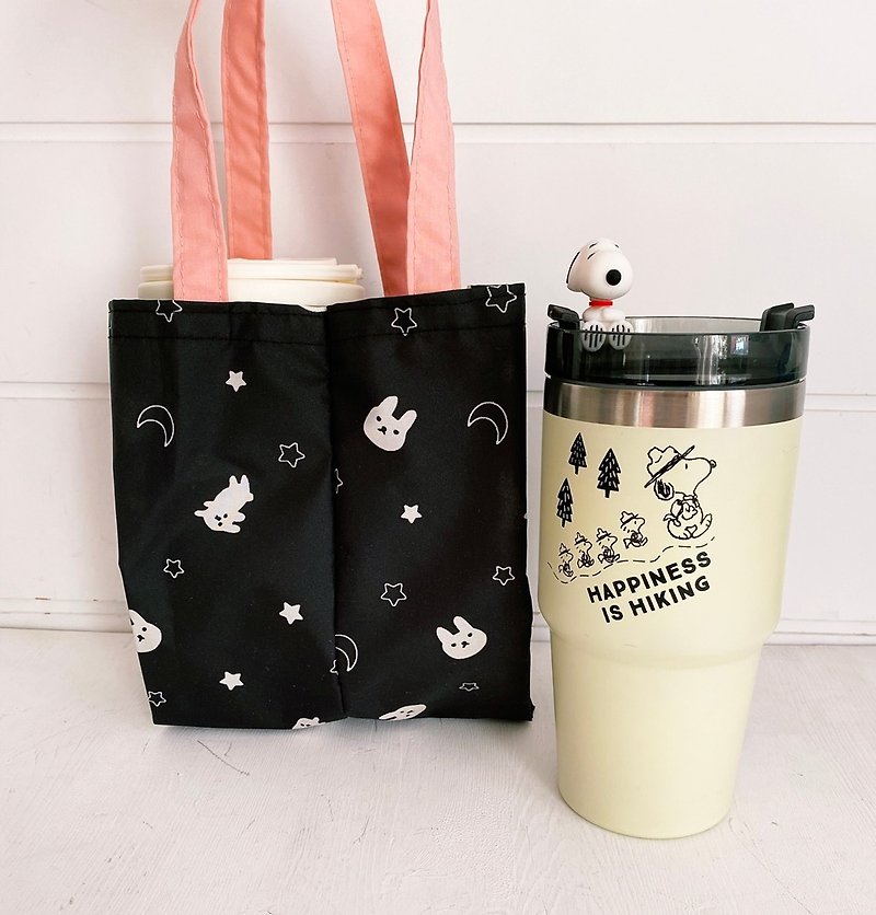 hairmo environmentally friendly 2way double cup drink bag-Black Rabbit Star - Beverage Holders & Bags - Nylon Black
