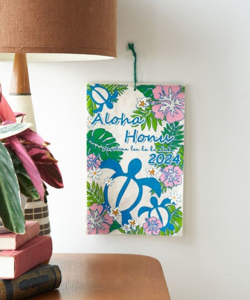 【現貨熱賣】特價 2024年 夏威夷鮮豔花朵海龜 年曆4NSP3302 - 日曆/月曆/年曆 - 紙 
