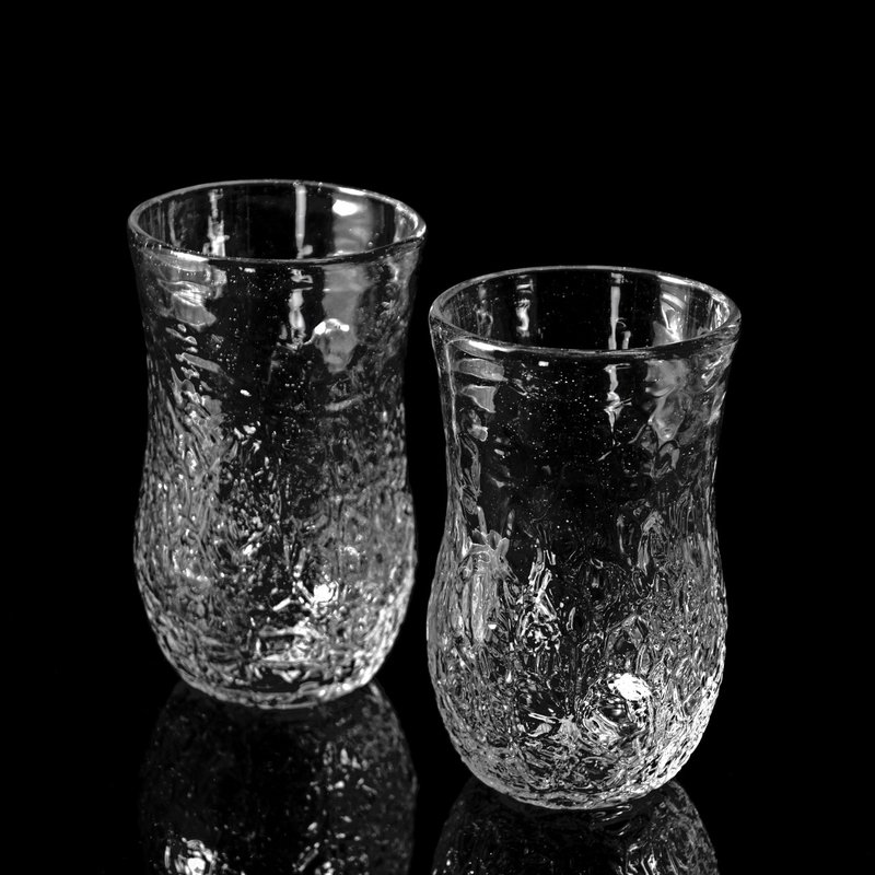 Ryukyu glass ice cut glass set of 2 pair glasses from Okinawa_Japan - Cups - Glass 