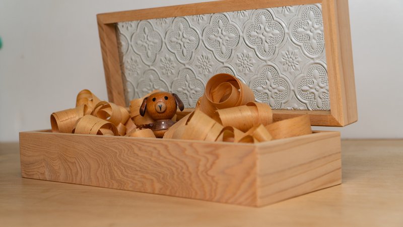 Old glass wooden box - Other - Wood Orange