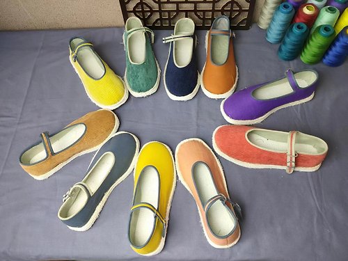素果 【訂製】手工布鞋日本布製作 無膠粘環保健康布鞋
