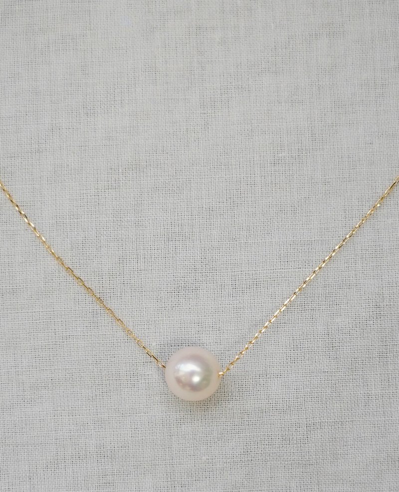 Akoya K18 Necklace - 項鍊 - 其他金屬 白色