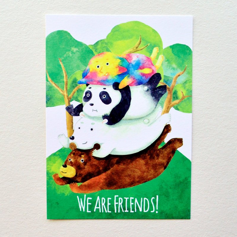 WE ARE FRIENDS! 明信片 - 卡片/明信片 - 紙 綠色