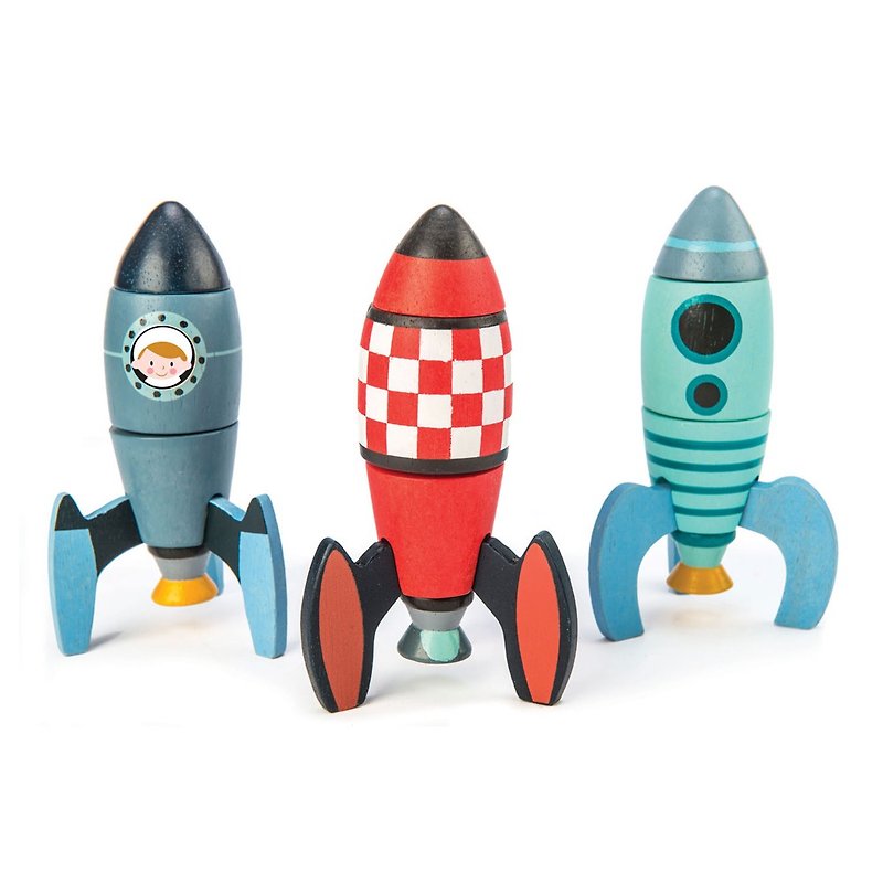 空飛ぶロケットレンガ建物セット - 知育玩具・ぬいぐるみ - 木製 