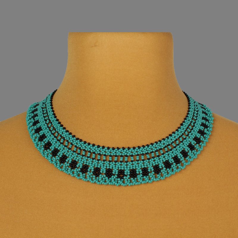 Turquoise necklace bead jewelry for women - 項鍊 - 玻璃 藍色