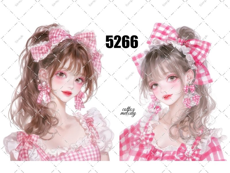 original sticker no.5266 人物ステッカー オリジナルステッカー オリジナル人物ステッカー 装飾ステッカー cotton melody - 貼紙 - 紙 
