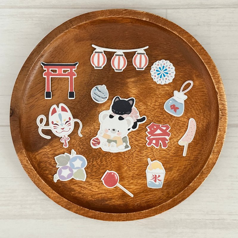 【フレークシール】お祭りの思い出  １【 Flake Sticker 】 - 貼紙 - 紙 多色