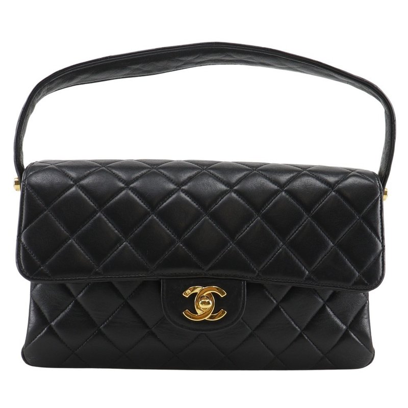 【日本直送】シャネル CHANEL ダブルフェイス ハンドバッグ マトラッセ ラムスキン 黒 レディース【中古】 - 手提包/手提袋 - 真皮 黑色
