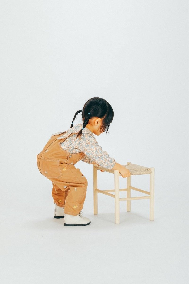 ペーパーコードキッズチェア-長方形-SHIKAKU-Rectangle/ 子供用スツール/こどもイス - 椅子/沙發 - 木頭 卡其色