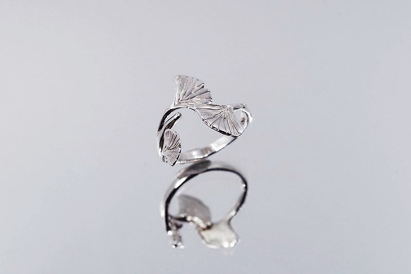 [Half-mu light] Delicate and elegant ginkgo ring - General Rings - Sterling Silver Silver