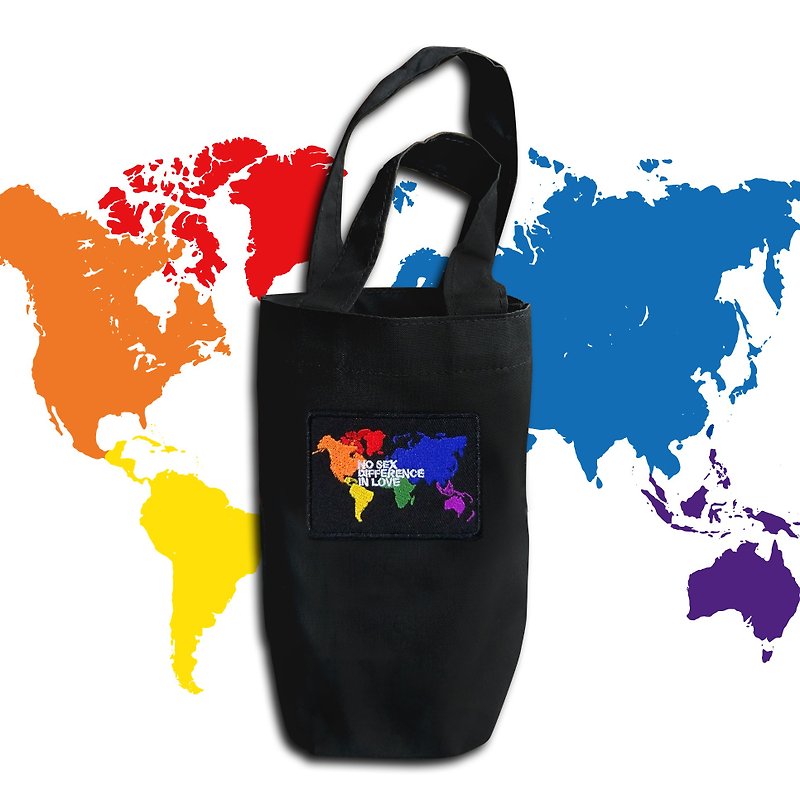 Rainbow drink bag - ถุงใส่กระติกนำ้ - ผ้าฝ้าย/ผ้าลินิน หลากหลายสี