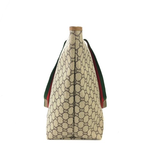 日本直送 名牌中古包 】GUCCI グッチ シェリーライン ロゴ PVC×レザー