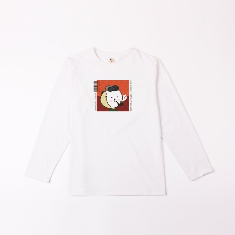 [Taiwan vs Famous Paintings] Van Gogh Long T/Men's T-shirt/Women's Top/Neutral T - Men's T-Shirts & Tops - Cotton & Hemp White