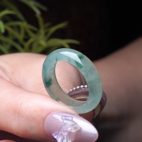 瓔珞珠寶盒 E.L.Jewelry Box 冰種飄花翡翠戒指戒圈 | 國際12圍 | 天然緬甸玉翡翠A貨 | 送禮