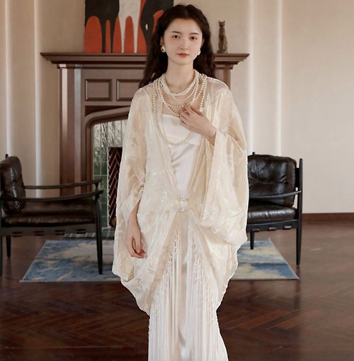 WakeUp 醒來 新中式極簡 真絲睡袍連身裙套裝