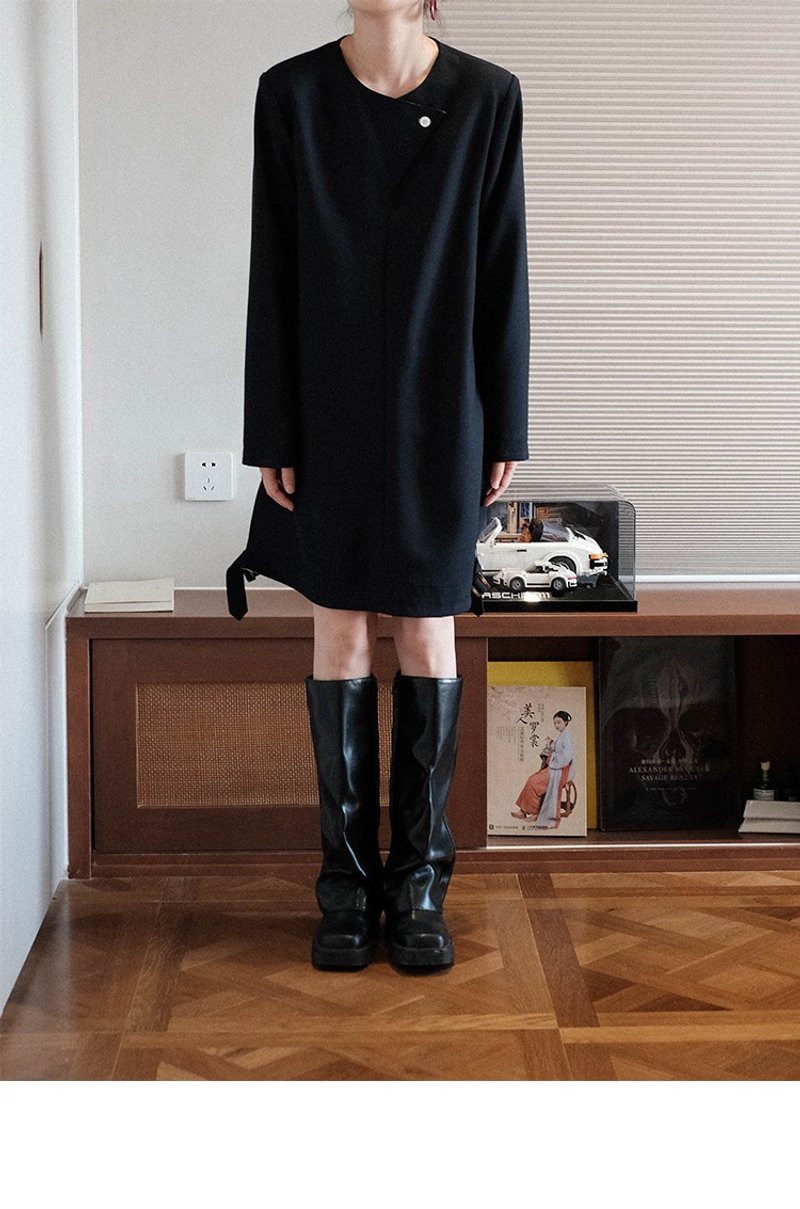 法式 小香風連衣裙女春秋高級感氣質中長款洋裝西裝裙 - 洋裝/連身裙 - 其他材質 