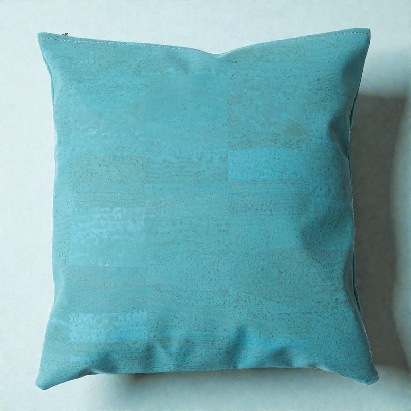 Talawa Cork 軟木皮革抱枕套 (Ocean Blue) - 枕頭/咕𠱸 - 環保材質 藍色