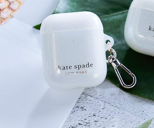 Kate Spade New York Gorgeous Protective Case for AirPods /2- White  Glitter - Shop Kate Spade New York Headphones & Earbuds Storage - Pinkoi