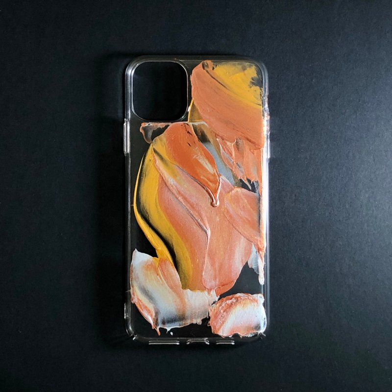Acrylic 手繪抽象藝術手機殼 | iPhone 11 Pro max |  Gold Foil - 手機殼/手機套 - 壓克力 金色