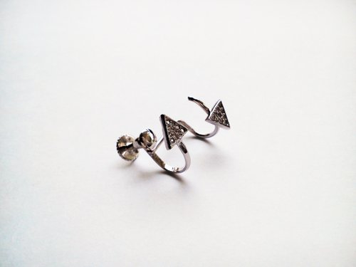 irisjjewellery 純銀螺絲夾耳環