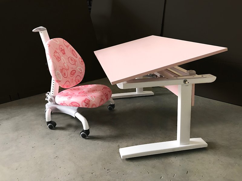 POPO│Children's manual lifting table (buy table to send chair) │ girl powder - เฟอร์นิเจอร์เด็ก - โลหะ สึชมพู