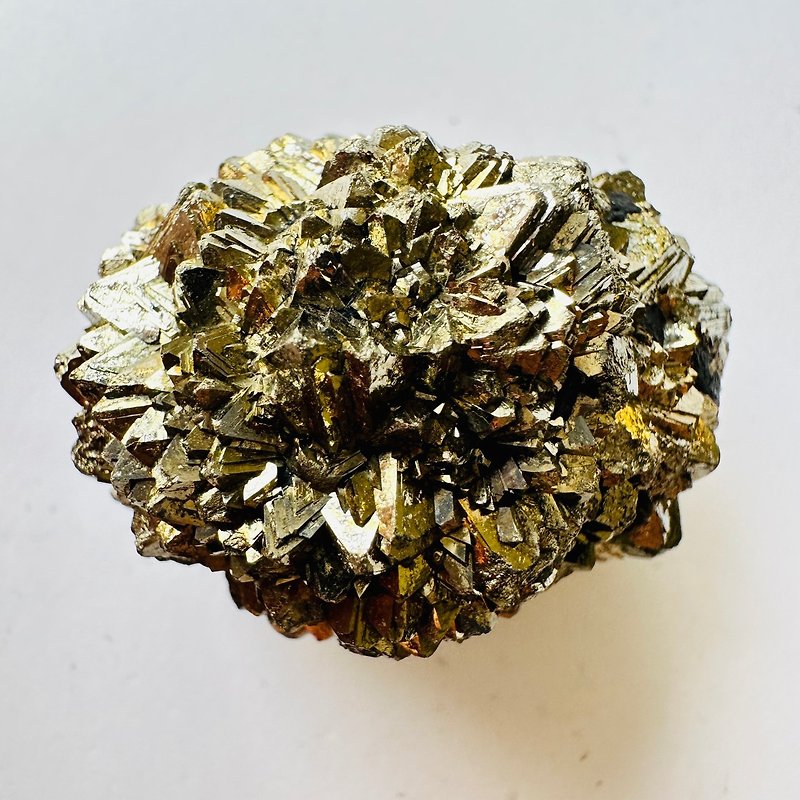 毬果黃鐵礦 銀5 原石礦標水晶 穩定招財 財富累積 金沙 愚人金 - 裝飾/擺設  - 其他材質 金色