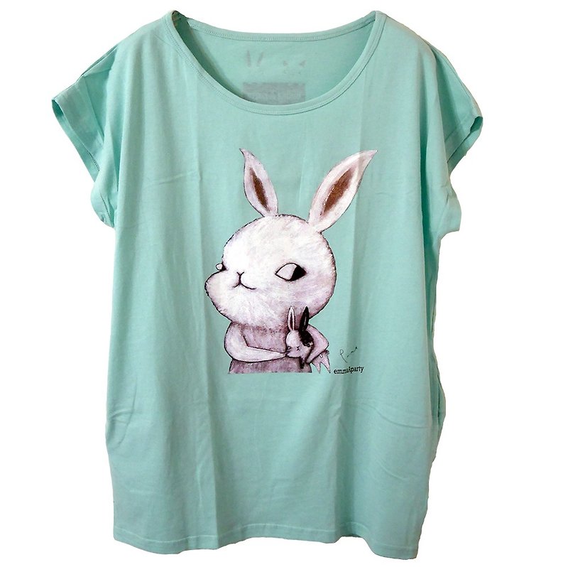 EmmaAparty illustrator long version T: fine hanbok rabbit - Women's T-Shirts - Cotton & Hemp 
