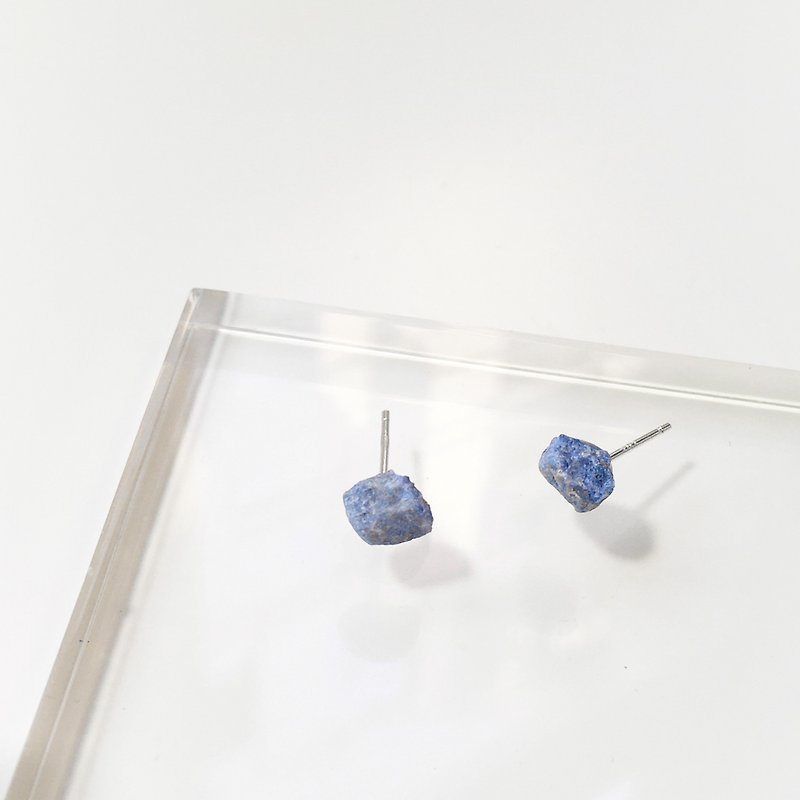 / Konpeito / Lazurite 925 Sterling Silver Earrings - ต่างหู - เครื่องประดับพลอย สีน้ำเงิน