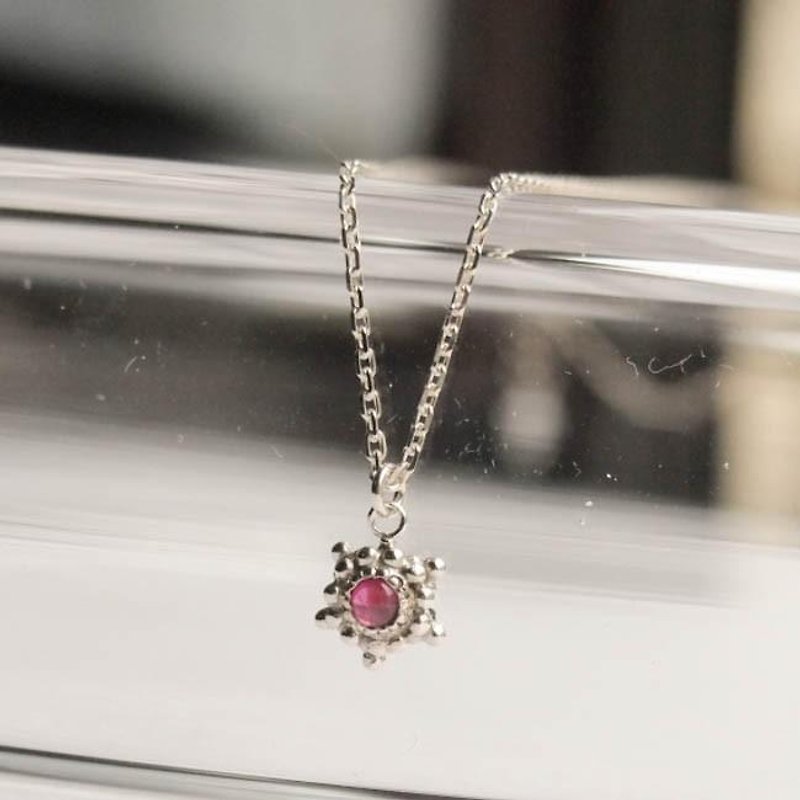 [Birthstone of July] star sv necklace [FN120-7] - สร้อยคอ - โลหะ สีเงิน