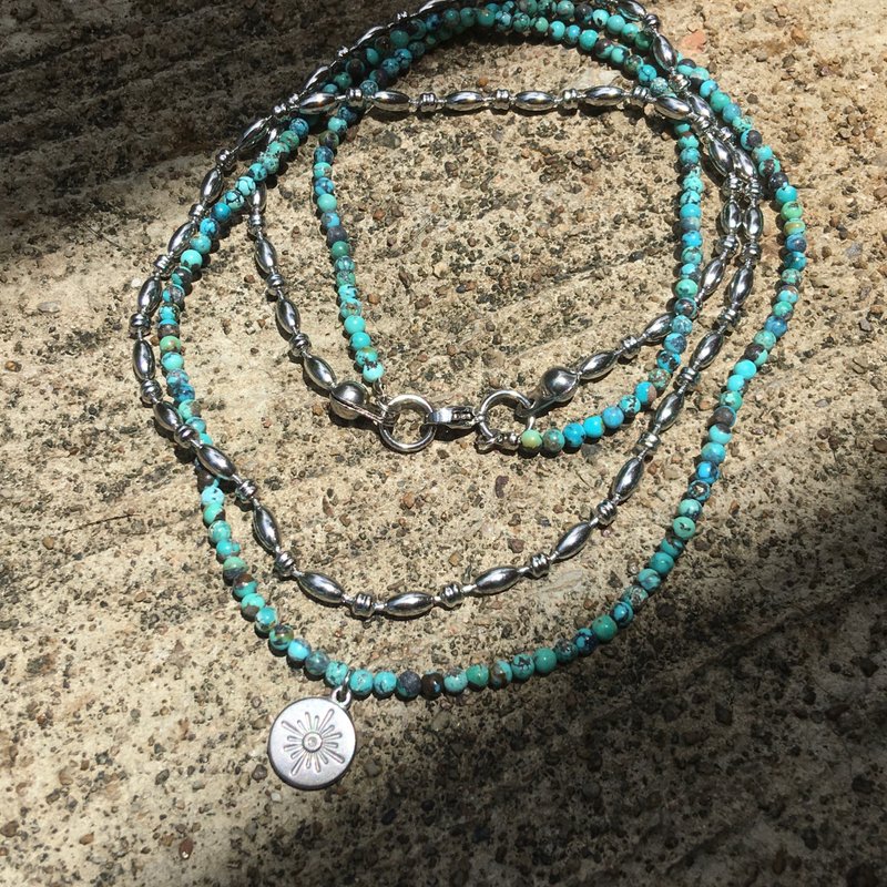 【忘れ物】二層天然リトープス太陽ネックレスブレスレット兼用 - ネックレス - 宝石 ブルー