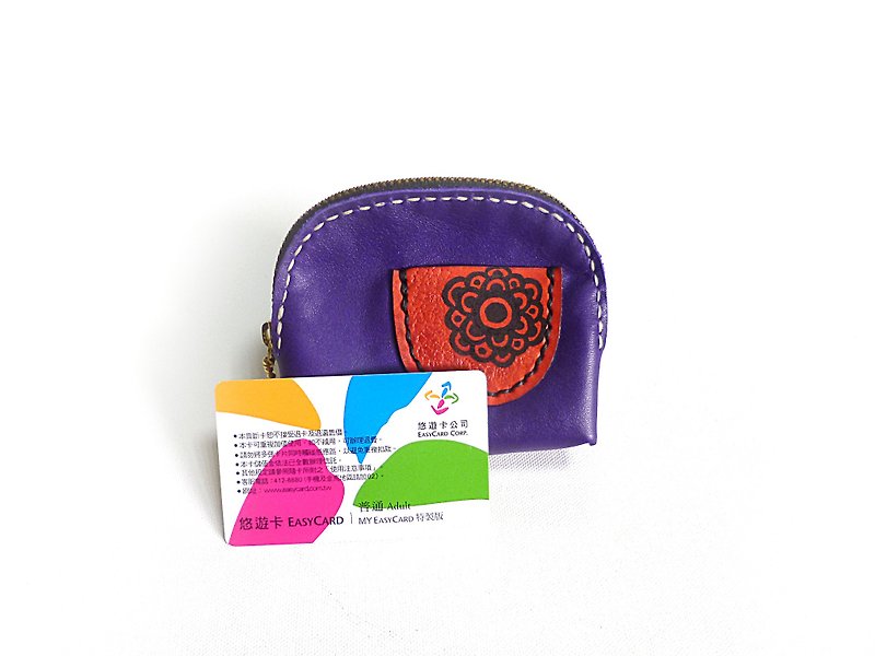 高貴な紫。天然皮革│POPO│少女の財布 - 財布 - 革 パープル
