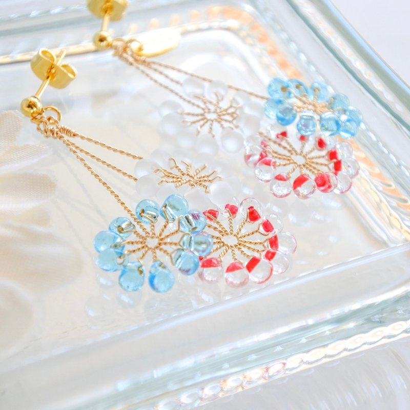 Hanabi-san (Asagao) - Earrings & Clip-ons - Other Metals Red