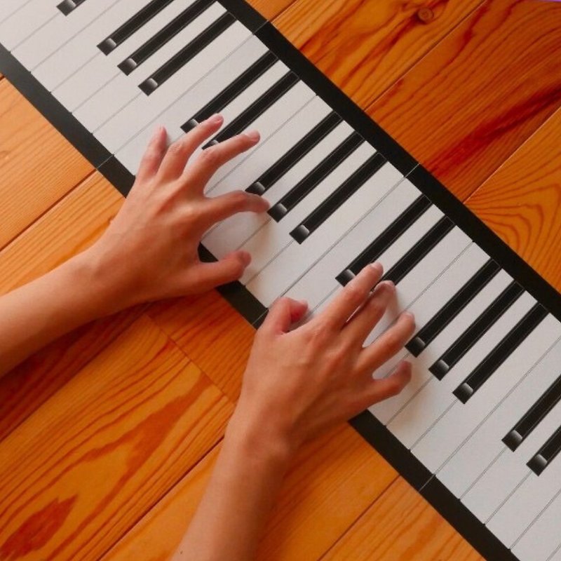 paper piano paper keyboard piano teaching material life size 88 keyboard - การ์ด/โปสการ์ด - กระดาษ สีดำ