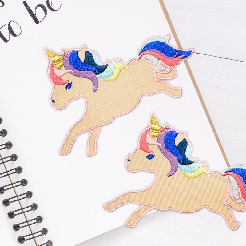 Embroidered Fabric Patch  Rainbow Unicorn - Knitting, Embroidery, Felted Wool & Sewing - Thread 