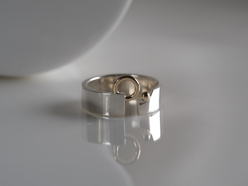 K10YG×silver925　Tveir hringir ring　コンビカラーリング　10金　シルバー - 戒指 - 其他金屬 銀色