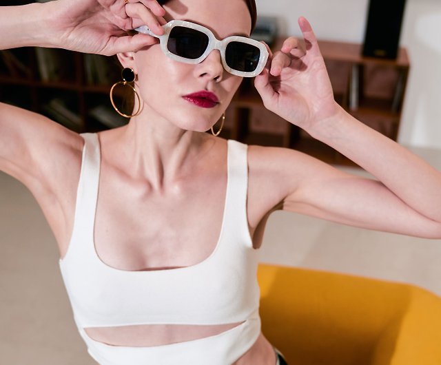 Miro Piazza fashionable art sunglasses-BON BON mica white - Shop